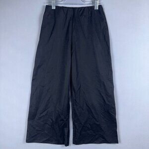 MNG Wide Leg Pants Womens Size Small High Rise Elastic Waistband Black